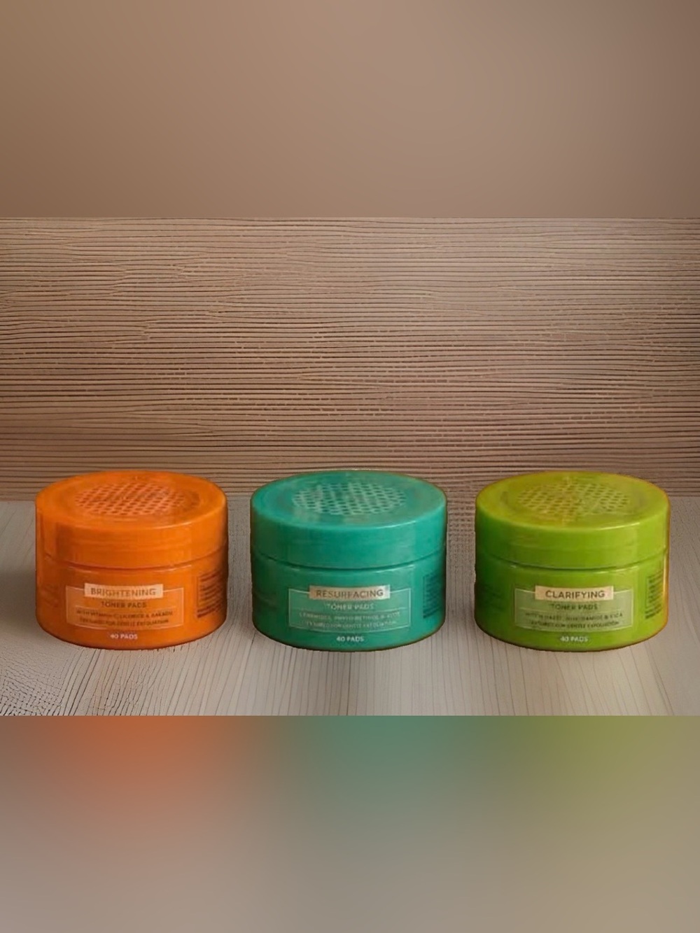 Global Beauty Care Toner Pads Brightening, Resurfacing, Clarifying Face Set Of 3
